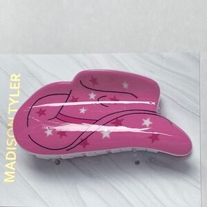Pink Star Cowboy Hat Hair Clip